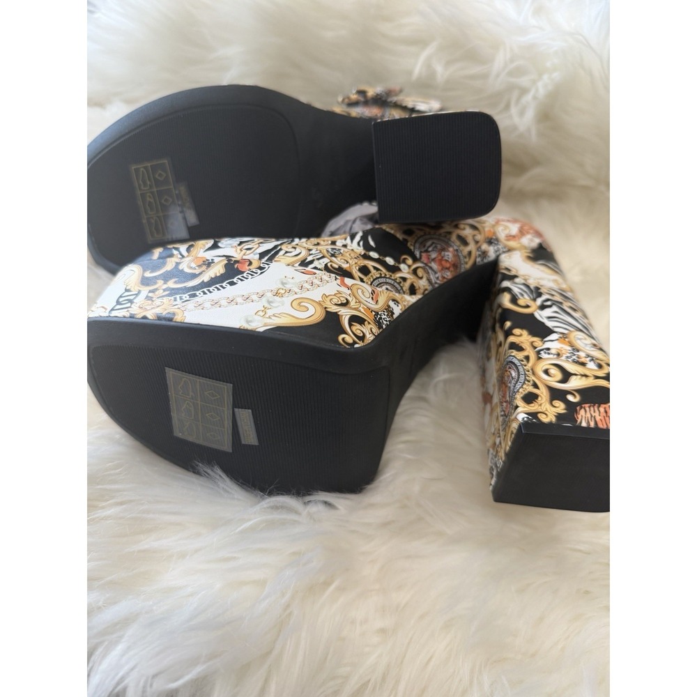 Bamboo‎ Size 8 Tiger Baroque Print Platform Block Heel Mary Jane Women's Shoes - Picture 10 of 11